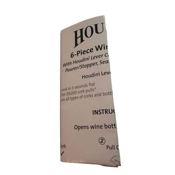 "NEW" Houdini Black 6 Pc Wine Tool Kit Set Corkscrew, Wine & Champagne Sealer OS - Picture 15 of 16